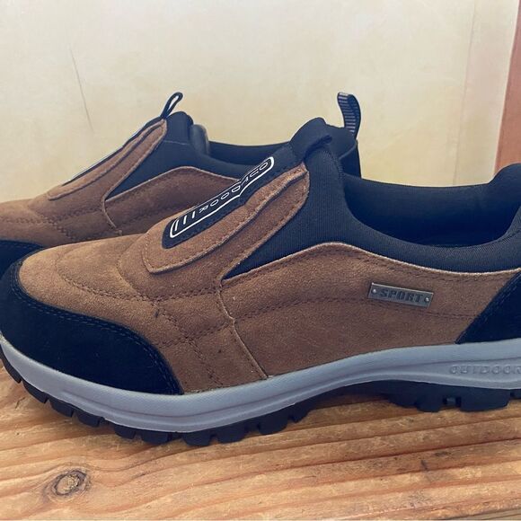 Brown and Black Men’s Slip-On Loafers Shoes with Rubber Sole - Picture 6 of 7